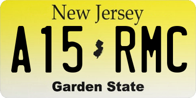 NJ license plate A15RMC