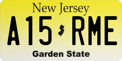 NJ license plate A15RME