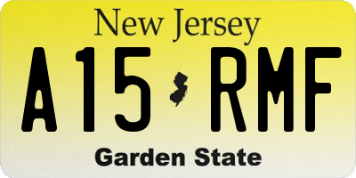 NJ license plate A15RMF
