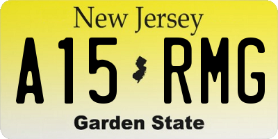 NJ license plate A15RMG