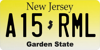 NJ license plate A15RML