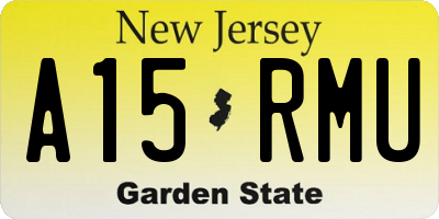 NJ license plate A15RMU