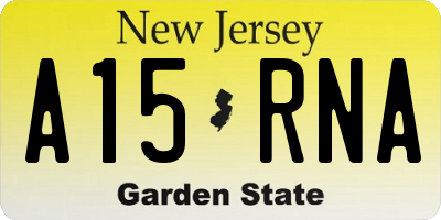 NJ license plate A15RNA