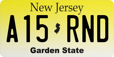 NJ license plate A15RND
