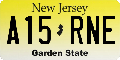 NJ license plate A15RNE