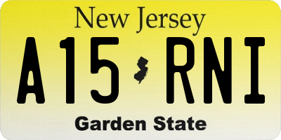 NJ license plate A15RNI