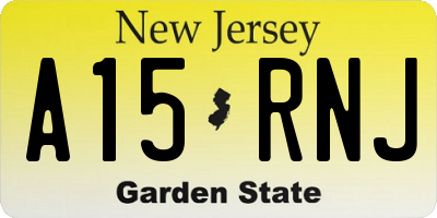 NJ license plate A15RNJ