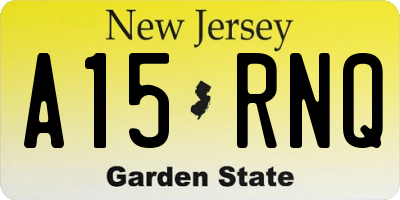 NJ license plate A15RNQ