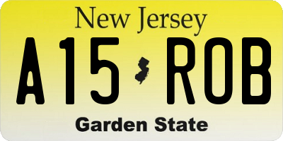 NJ license plate A15ROB
