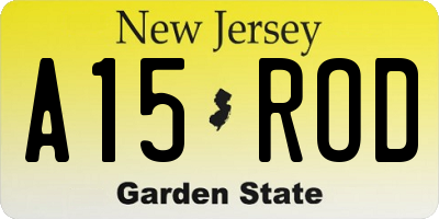NJ license plate A15ROD