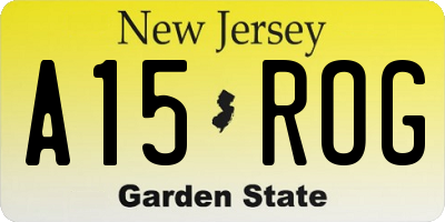NJ license plate A15ROG