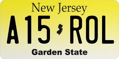 NJ license plate A15ROL