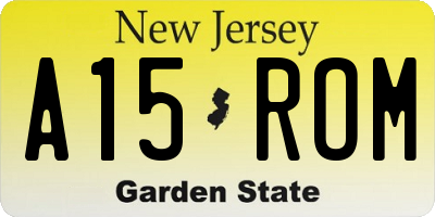 NJ license plate A15ROM