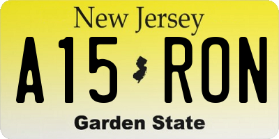 NJ license plate A15RON