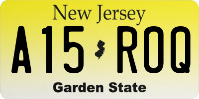 NJ license plate A15ROQ