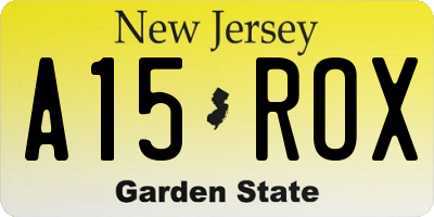NJ license plate A15ROX