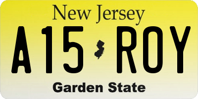 NJ license plate A15ROY