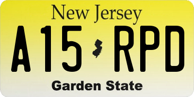 NJ license plate A15RPD