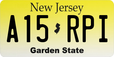 NJ license plate A15RPI