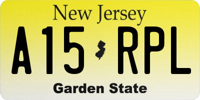 NJ license plate A15RPL