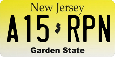 NJ license plate A15RPN