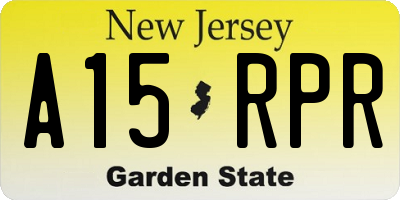 NJ license plate A15RPR
