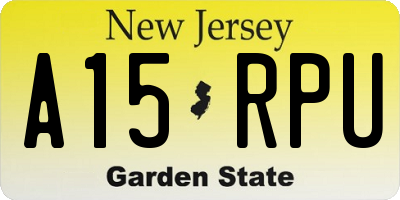 NJ license plate A15RPU