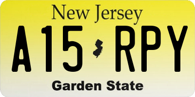 NJ license plate A15RPY