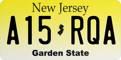 NJ license plate A15RQA