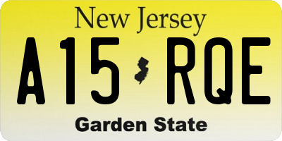 NJ license plate A15RQE