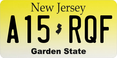 NJ license plate A15RQF