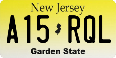 NJ license plate A15RQL