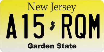 NJ license plate A15RQM