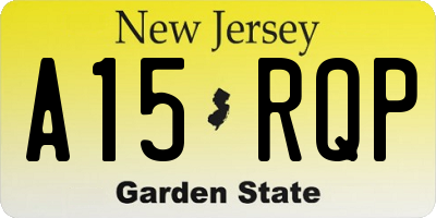 NJ license plate A15RQP