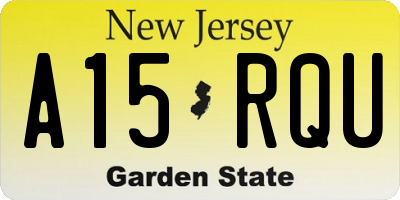 NJ license plate A15RQU