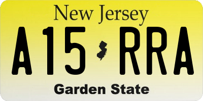 NJ license plate A15RRA