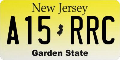 NJ license plate A15RRC