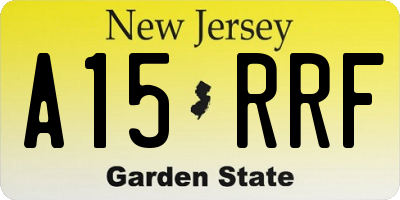 NJ license plate A15RRF