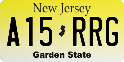 NJ license plate A15RRG