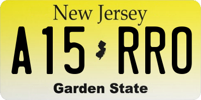 NJ license plate A15RRO