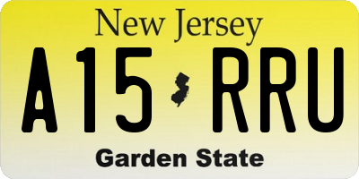 NJ license plate A15RRU