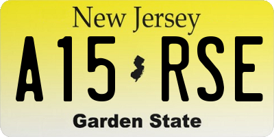 NJ license plate A15RSE