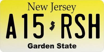 NJ license plate A15RSH