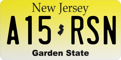 NJ license plate A15RSN