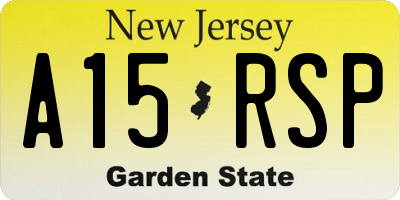 NJ license plate A15RSP