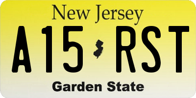 NJ license plate A15RST