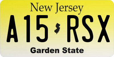 NJ license plate A15RSX