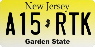 NJ license plate A15RTK