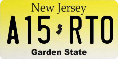 NJ license plate A15RTO