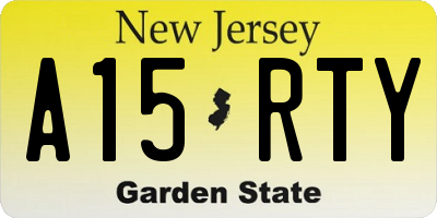 NJ license plate A15RTY